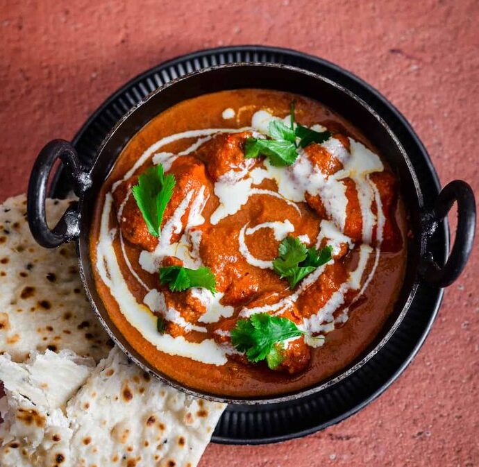 Butter Chicken with Garlic Naan Bread - Tiffin And Tea