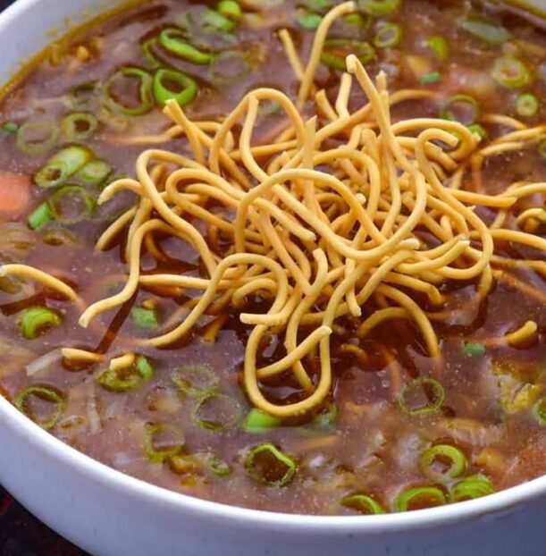 Veg manchow soup recipe _ Homemade manchurian soup Vegan and vegetarian soups - SecondRecipe