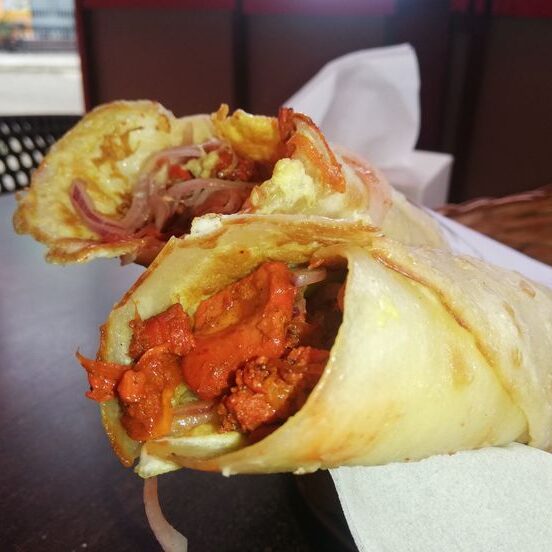 Double Egg chicken katti roll 😋