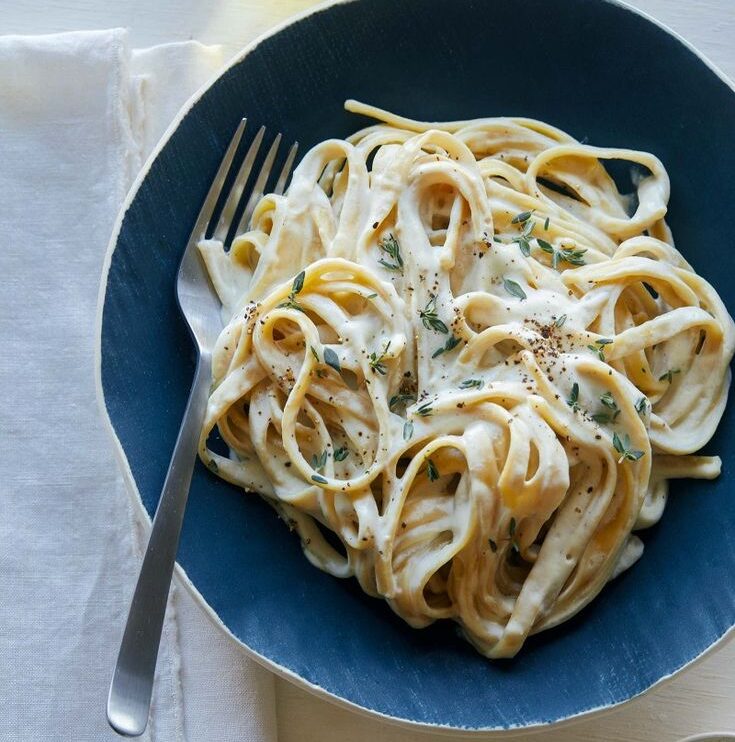 Roasted Garlic Vegan Fettuccine Alfredo